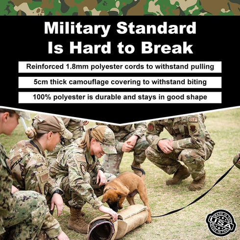Operation Good Boy Bite Pillow Tug Toy for Dogs - Tri-Handle Design Used by Military Trainers - Reinforced Polyester