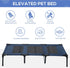 PawHut 48" x 36" Elevated Breathable Dog Bed, Portable Pet Cot with Carry Bag, Dark Blue