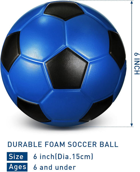 Junkin 4 Pcs Soft Foam Soccer Ball, 6'' Size 2, Indoor Outdoor Mini Sponge for Kids Beginner Practice