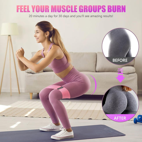 Resistance Bands for Working Out, 3 Levels Elastic Stretch Bands for Women & Men, Carry Bag for Physical Therapy