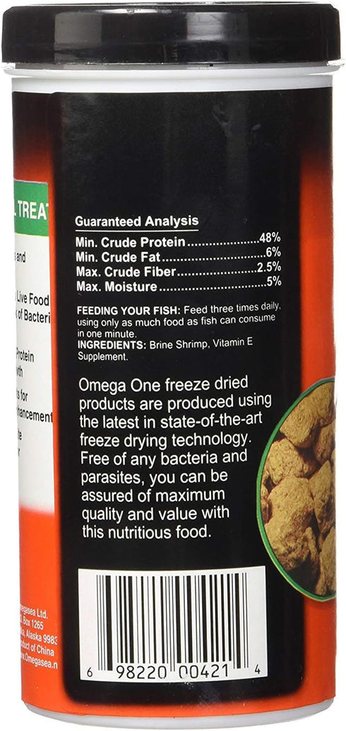 (3 Pack 1.28 Oz Omega One Freeze Dried Brine Shrimp