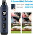 Casfuy Dog Nail Grinder with 2 LED Light - New Version 2-Speed Powerful Electric Pet Nail Trimmer, Professional Quiet