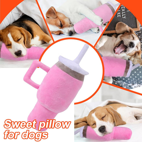 BABORUI Soft Tumbler Squeaky Dog Toy, Funny Design for Small/Medium/Large Dogs, Pink