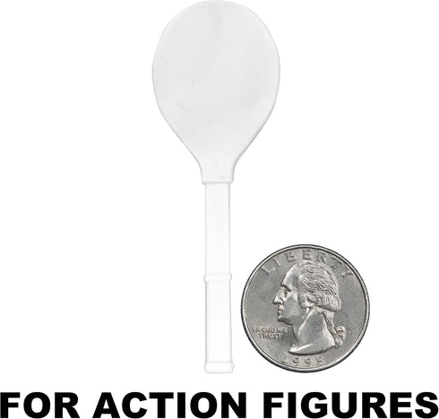 3-Inch White Tennis Racket for Action Figure Play