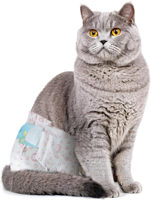 Ypfyed Disposable Cat Diapers, 40 Count Perfect for Both Male and Female Cats,