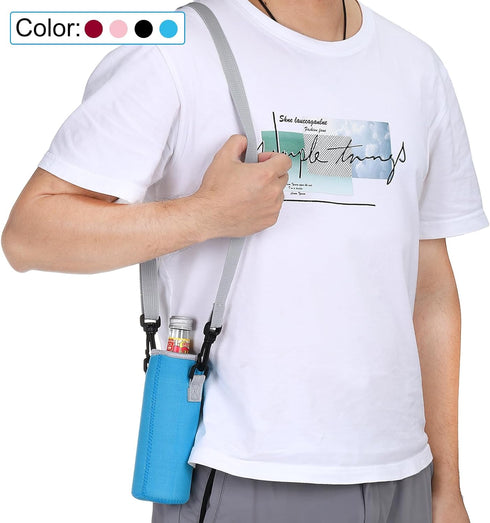 PATIKIL Water Bottle Sling Bag, Neoprene Portable Insulated Bottle Holder Carrier with Adjustable Shoulder Straps
