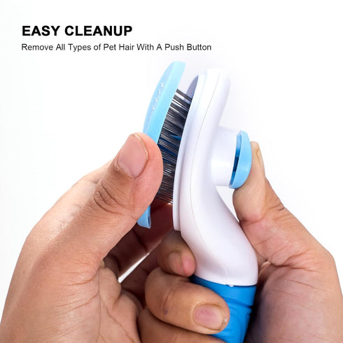 Self Cleaning Slicker Brush for Cats and Dogs, Easy to Remove Loose Undercoat, Grooming Tool