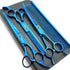 7.0in Titanium Professional Pet Grooming Scissors Set, 3pcs Straight & Thinning & Curved for Dog Grooming