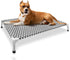 Elevated Outdoor Dog Bed, Updated Raised Pet Cot, Indoor Durable with No-Slip Rubber Feet, Fits up to 100lbs, Gray, L