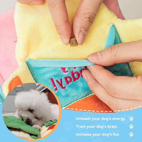Dog Enrichment Toys, Interactive Sniff Mat, Cute Slow Feeder Snuffle Book for Pets