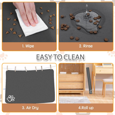 Dog Food Mat, Absorbent Non Skid Mat for Food and Water, Quick Dry Pet Supplies Mat for Messy Drinkers