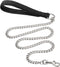 Heavy Duty Metal Dog Leash - 5FTx3mm Chew Proof Chain with Soft Padded Handle for Large & Medium Dogs