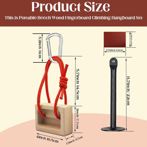 Wshxjzyay Portable Hangboard, Climbing Hangboard, Dual-Pocket Grip Blocks for Finger Strength, Power, and Forearm