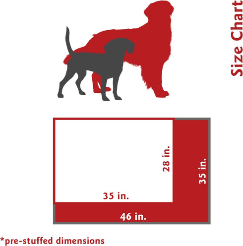 Majestic Pet 46 x 35 Inch Rectangle Large Dog Bed, Washable Non-Slip Comfy Pet Bed, Super Value Pillow Dog Bed