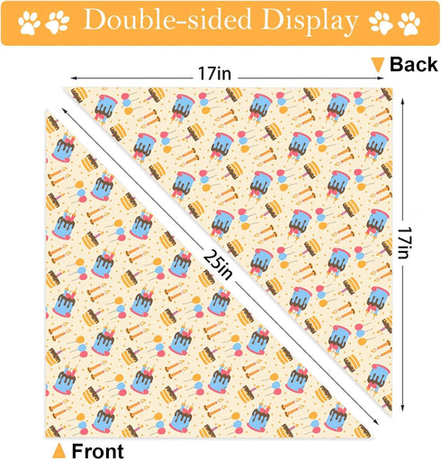 Adjustable Birthday Dog Bandanas - Double-Sided Triangle Scarves for Pets