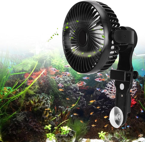 Estink Aquarium Cooling Fans, Automatic Temperature Control, Mute Fish Cooling Fans for 110-240V Aquariums