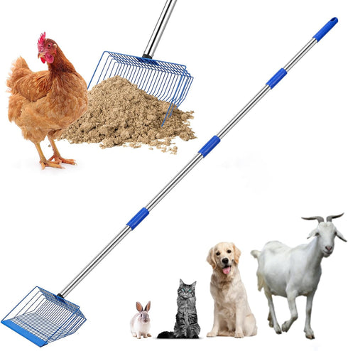 Large Chicken Poop Scooper, Heavy Duty Chicken Coop Scoop for Sand, 35"