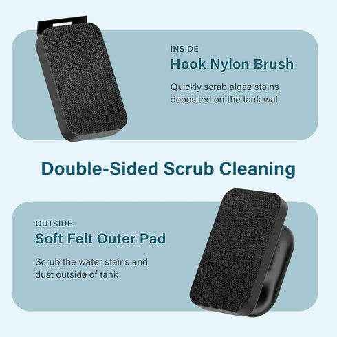 0.6 Inch hygger Aquarium Magnetic Glass Clean Tool, Algae Scraper for Thick Fish Tank Floating Scrubber Brush with Two