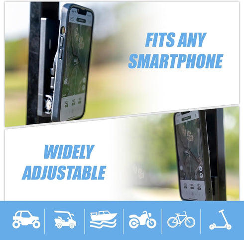 Magmamba Link Magnetic Phone Holder for Golf Cart and Metal Surfaces Portable Hands-Free Phone Mount, Universal Fit