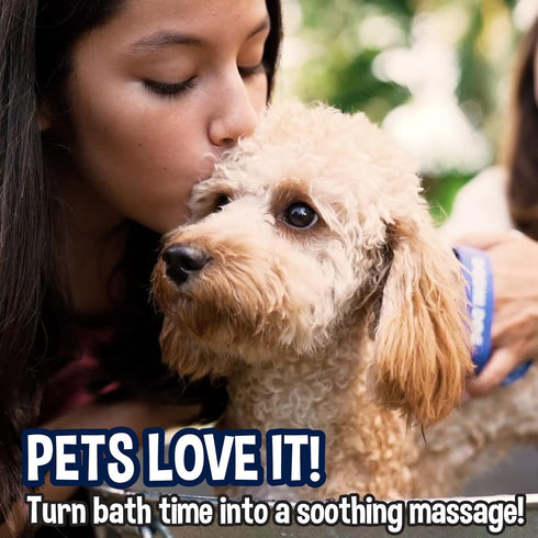 Bodhi Dog Shampoo Brush, Grooming Brush for Pets, Short Hair Dog Scrubber, Blue, 2 Count