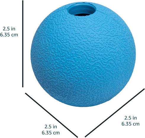 Amazon Basics Supreme Rubber Toy Dog Balls, 2.5-Inch, 3-Pack, Blue and Orange