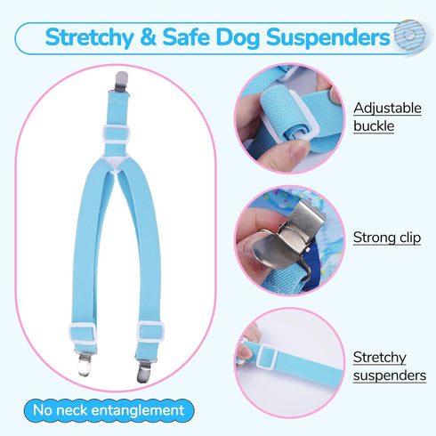 Dog Diapers Female with Suspender, Reusable Dog Diaper Female, Washable Doggie Diapers for Medium Doggy in Heat Cycle