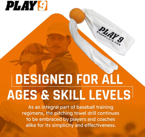 SHOP PLAY 9 Baseball Pitching Trainer - Unique Pitching Towel for All Ages & Skill Levels - Softball Throwing Device