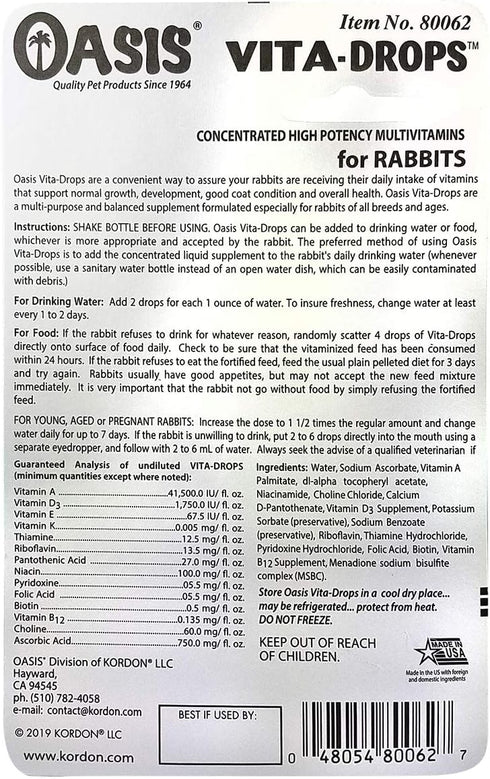 Rabbit Vita Drops by OASIS, 2-Ounce