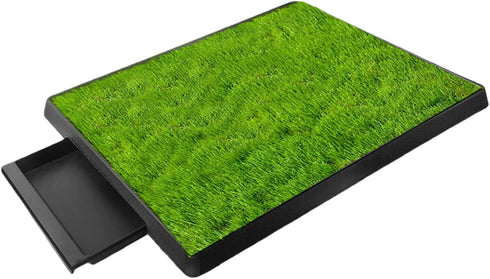 MHADBKH 3-Layer Artificial Grass Dog Potty Pad with Tray, Washable Reusable Puppy Training Pad for Indoor Outdoor Use