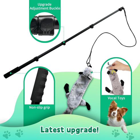 Flirt Pole for Dogs, Interactive Tug-of-War Toy, Adjustable Length for Outdoor Exercise & Training