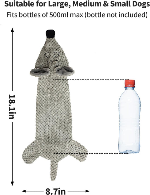 Dog Toys, Squeaky Plush No Stuffing Crinkle Toy for All Dog Sizes, Interactive Puppy Teething Water Bottle Chew Toy