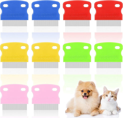 10 Pieces Tear Stain Remover Comb, Stainless Steel Pet Grooming Comb for Dogs and Cats