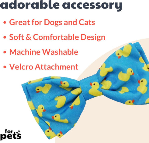 Huxley & Kent Bow Tie for Pets | Lucky Ducky (Small) | Easter Spring Velcro Bow Tie Collar Attachment | Fun Bow Ties for Dogs & Cats | Cute, Comfortable, and Durable | H&K Bow Tie