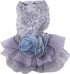 Puppy Clothes, Elegant Sequin Silky Princess Skirt for Pet Dog, Wedding Christmas Festival Costume, Grey-M