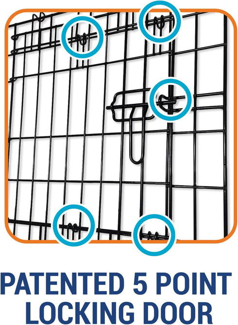 Precision Pet Products One Door Provalue Wire Dog Crate, 24 Inch, For Pets 15-30 lbs, 5-Point Locking System