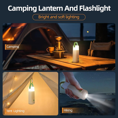 LED Camping Lantern by Dawnrise, Up to 350 Hours Rechargeable Light, 4 Modes Outdoor Flashlight Lantern with Red Light,