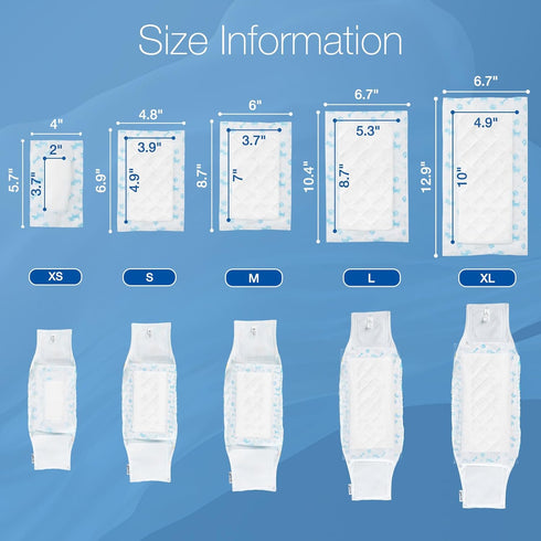 (Blue,S,50Count) MICOOYO Disposable Dog Diaper Liners Booster Pads for Female and Male Dogs, Super Absorbent Doggie