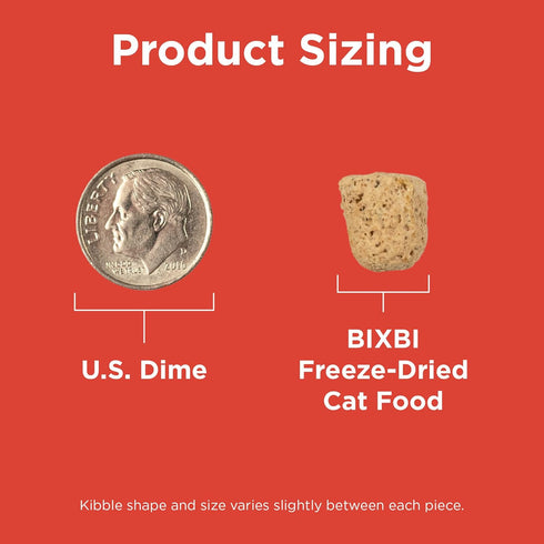 10 oz 97% BIXBI Rawbble Freeze Dried Cat Food, Beef Recipe, - Meat and Organs, No Fillers - Pantry-Friendly Raw Cat