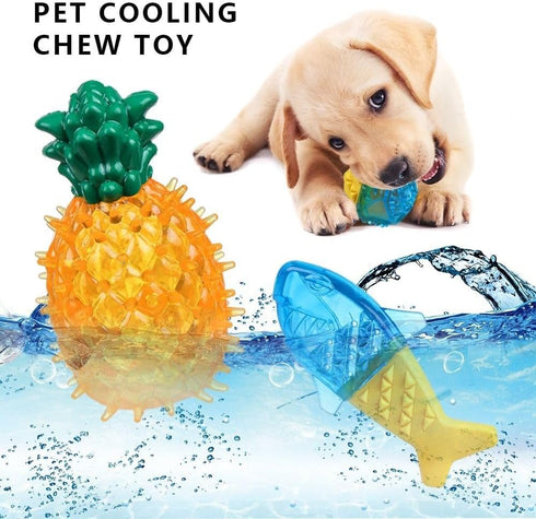 3Pcs Puppies,Summer HomeSoGood Dog Cooling Chew Toys,Cooling Teething Toy for Interactive Squeaky Toys,Small and Medium