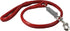 Round Genuine Rolled Leather Shock Absorbing Dog Leash, 3.5" Long, 1/2" Wide, Red for Large Breeds
