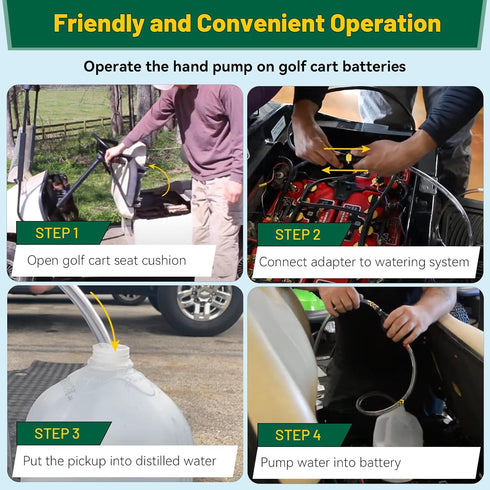 Hand Water Pump for Trojan HydroLink Watering System, Golf Cart Water Filler for Flow Rite Pro Fill System