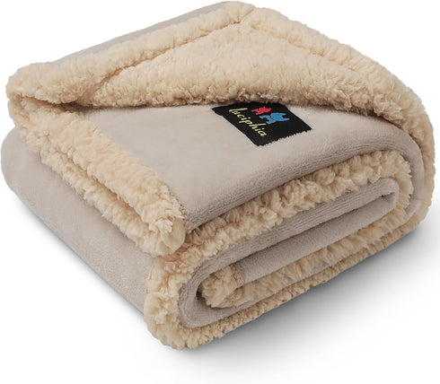 Waterproof Pet Blanket, Liquid Pee Proof Cover for Sofa Bed Couch, Reversible Sherpa Fleece Protector for Small Medium