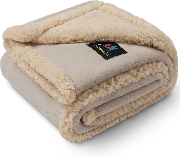 Waterproof Pet Blanket, Liquid Pee Proof Cover for Sofa Bed Couch, Reversible Sherpa Fleece Protector for Small Medium