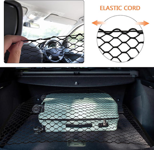 Dog Car Net Barrier for SUV, Adjustable Back Seat Divider Net, Easy to Install and Remove, Car Organizer Storage Bag
