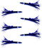 6" Tuna Clone Feather, 6 Pcs Blue White for Saltwater Fishing Unrigged,