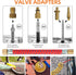 Gionfe 25PCS Nozzle Bicycle Presta Schrader Valve Adaptor Tools, Brass Bike Pump Adaptters,Ball Pump Needle, Balloon