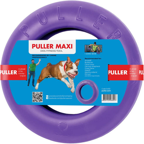 COLLAR Puller Outdoor Dog Ring Toys - Fetch & Tug of War Toy for Small, Medium, Large Dogs - Soft Dog Frisbee
