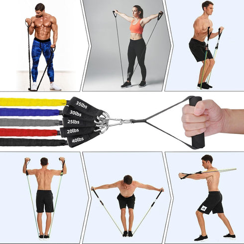 Resistance Bands Set, 20lbs to 40lbs Exercise Bands with Handles for Heavy Resistance Training