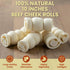 8 Pack 10 Inch Beef Cheek Rolls for Dogs Digestible Rawhide Alternative Chews, Long Lasting Dental Treats, Single