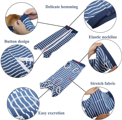 Coppthinktu Dog Recovery Suit | Breathable Surgery Recovery Suit for Dogs | E-Collar Alternative for Small/Medium Dogs